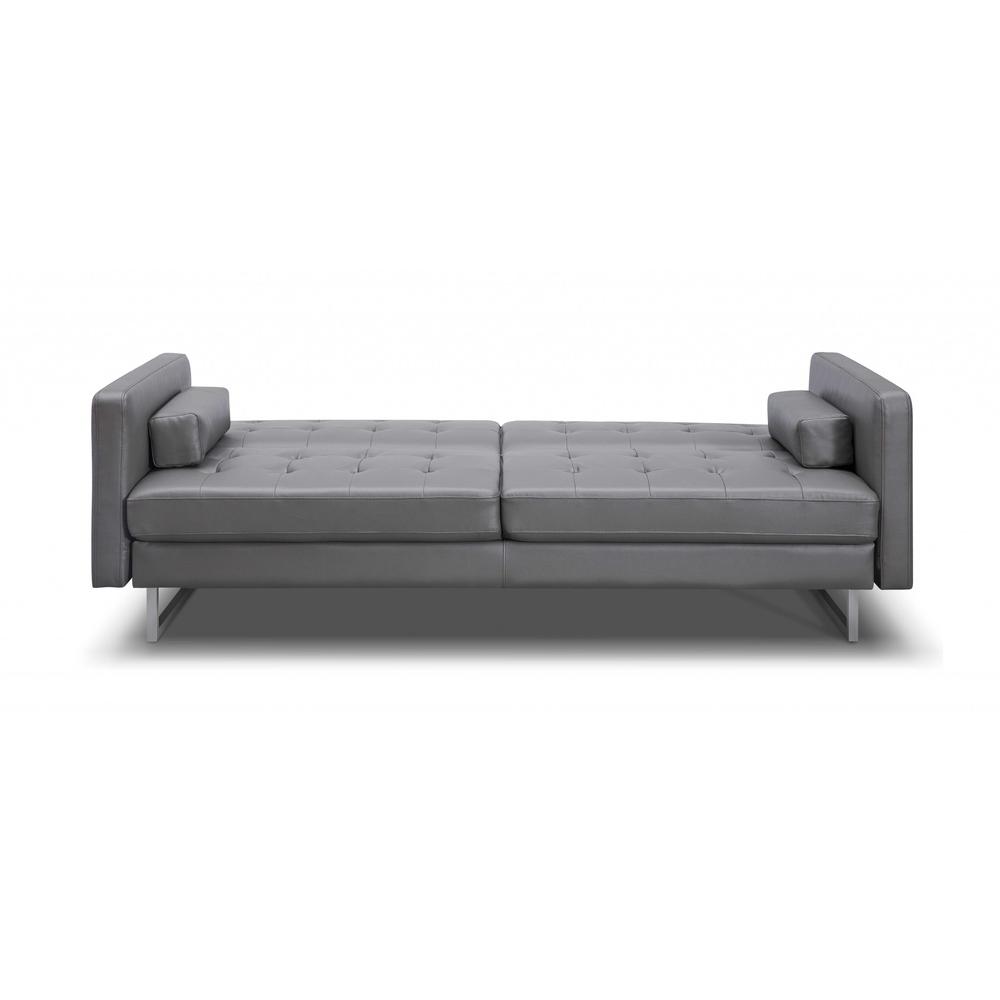 80" X 45" X 13" Gray Sofa Bed with Stainless Steel Legs - 372116. Picture 4
