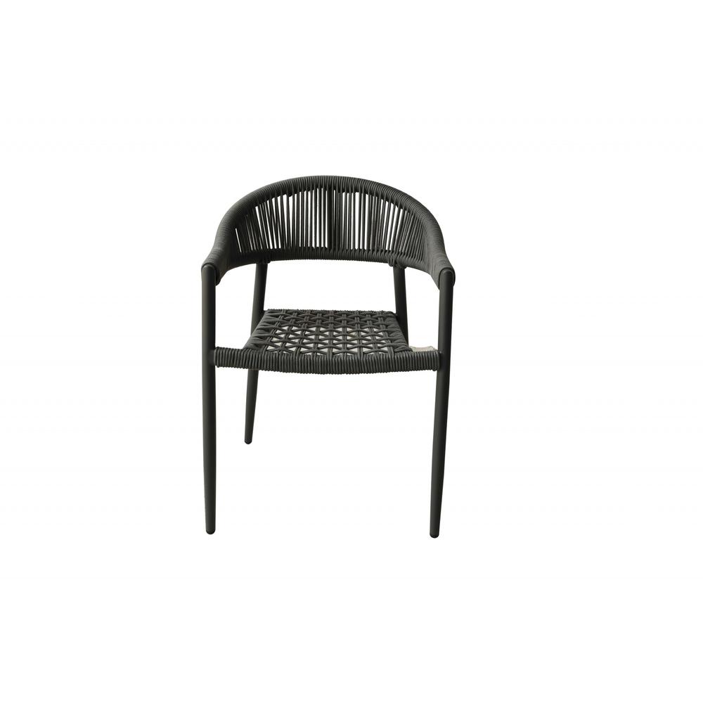 Set of 4 Gray Open Weave Patio Arm Chairs - 372190. Picture 1