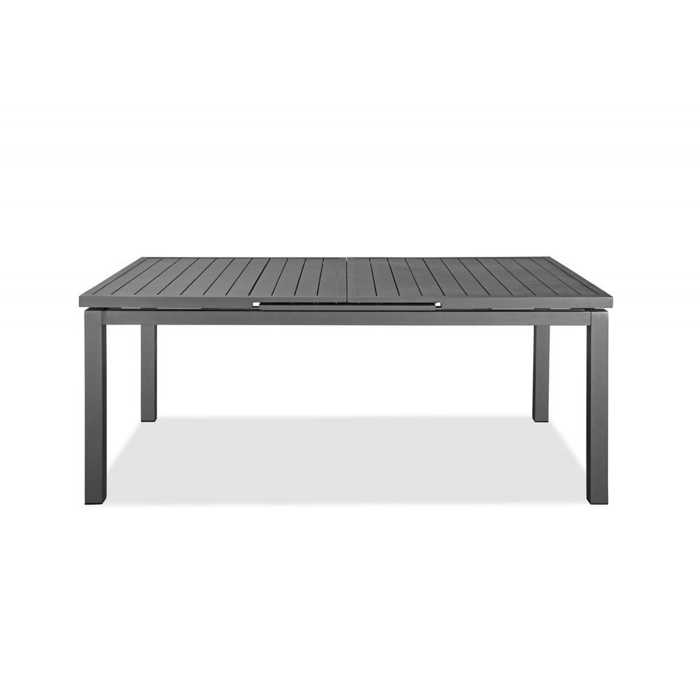 71" X 43" X 30" Gray Aluminum Extendable Dining Table - 372202. Picture 1