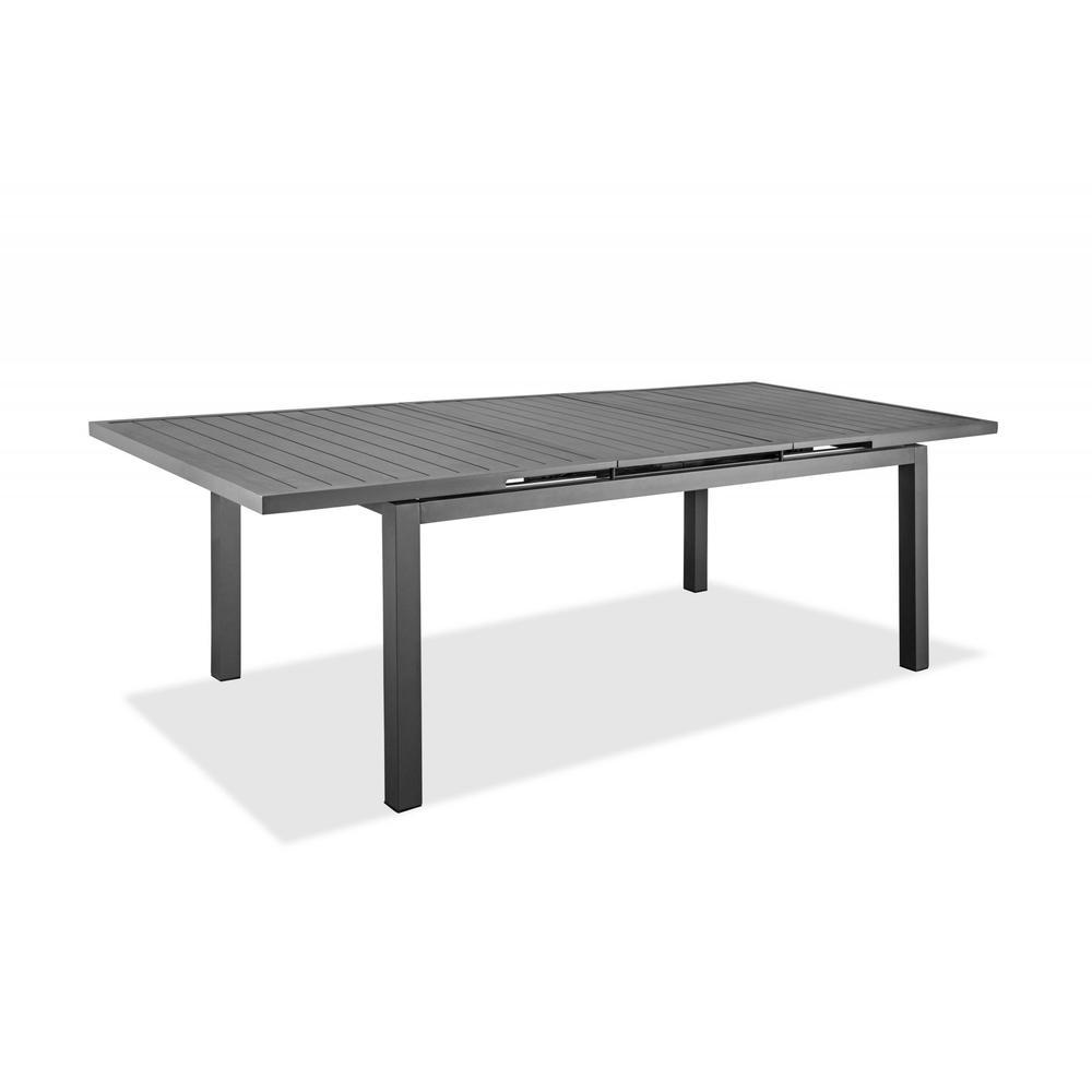 71" X 43" X 30" Gray Aluminum Extendable Dining Table - 372202. Picture 2