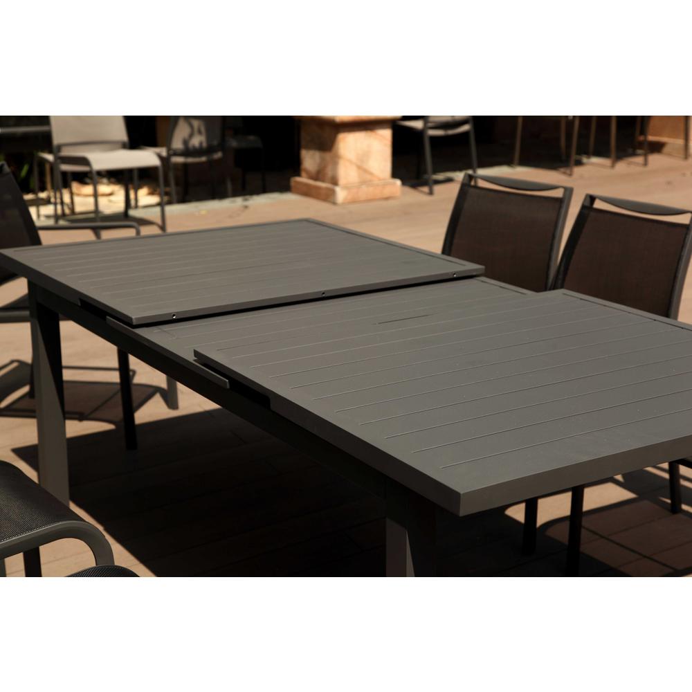 71" X 43" X 30" Gray Aluminum Extendable Dining Table - 372202. Picture 3