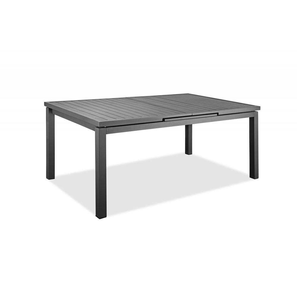 71" X 43" X 30" Gray Aluminum Extendable Dining Table - 372202. Picture 4