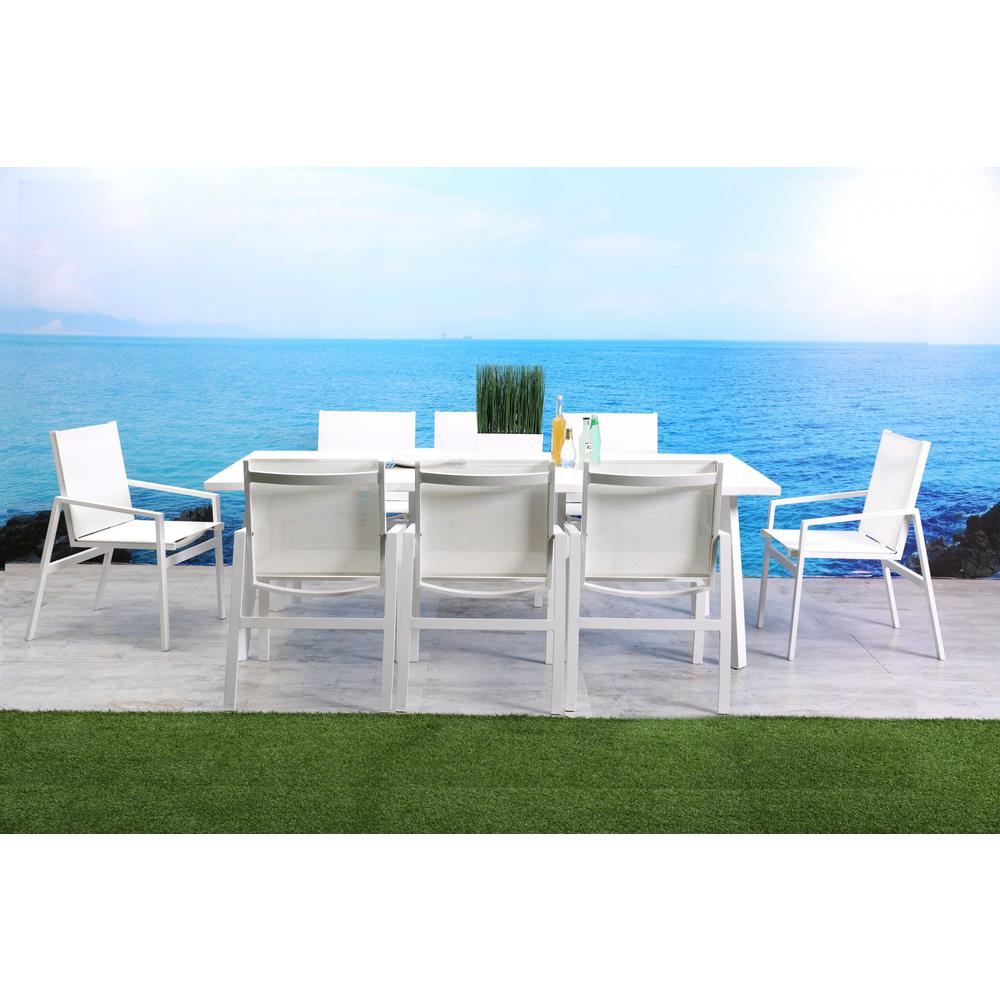 87" X 39" X 29" White Aluminum Dining Table - 372204. Picture 3