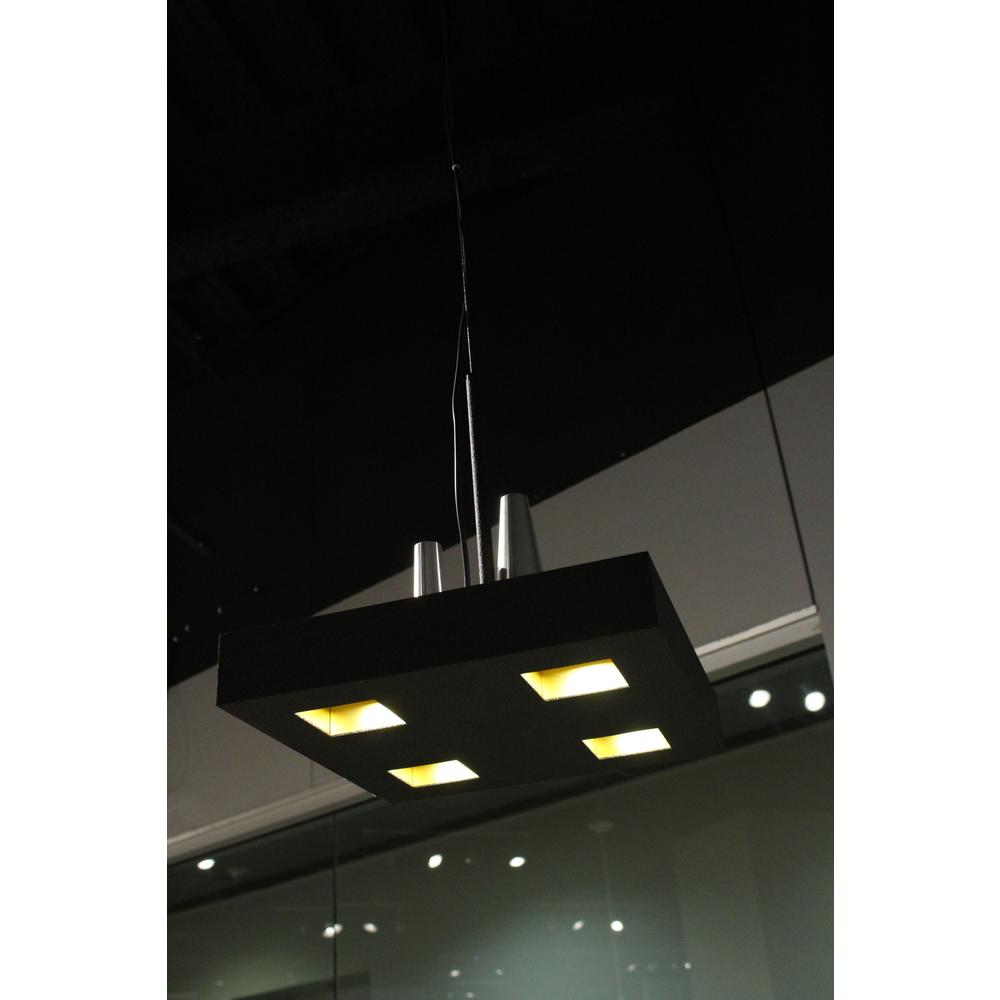 14" X 14" X 59" Black Stainless Steel Pendant Lamp - 372244. Picture 3