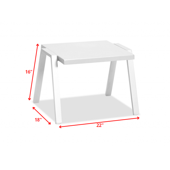22 X 18 X 16 White Aluminum Side Table. Picture 2