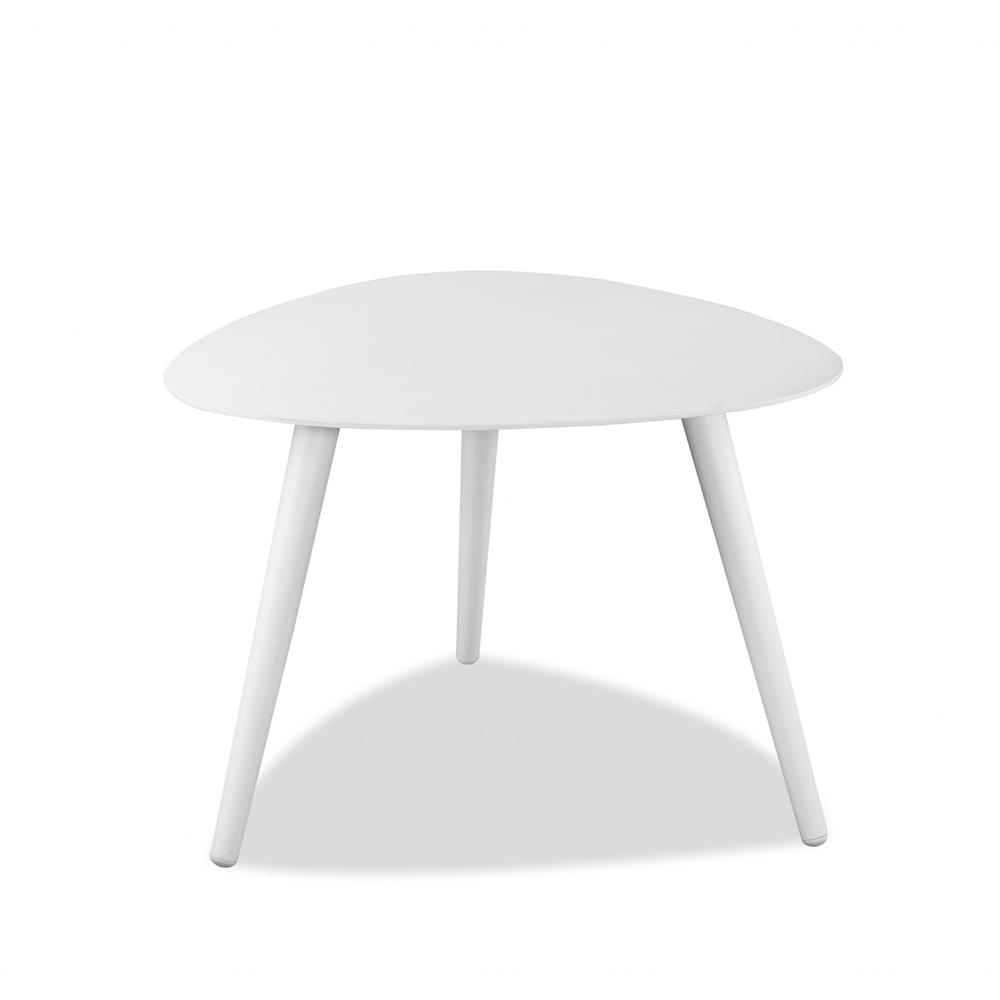 Triad White Aluminum Side Table. Picture 1