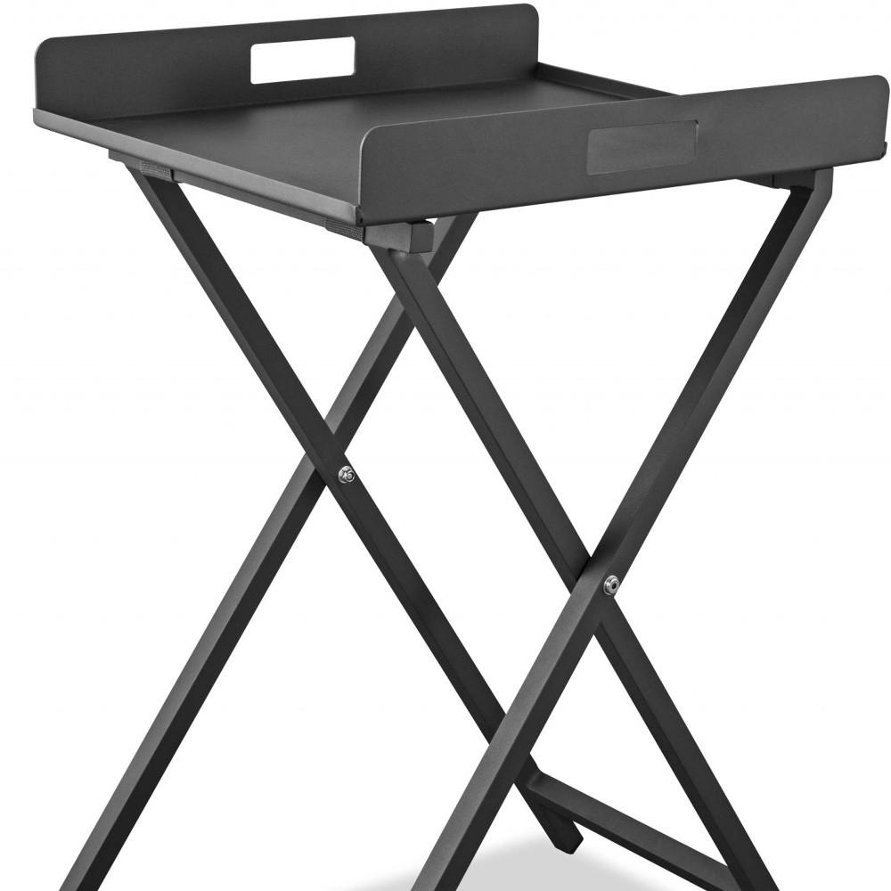 Gray Aluminum Indoor Outdoor Tray Table. Picture 5