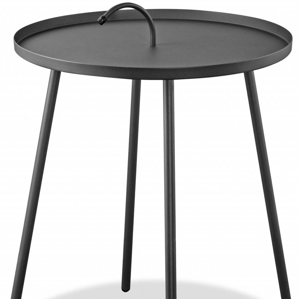 Gray Round Steel End or Side Table. Picture 3