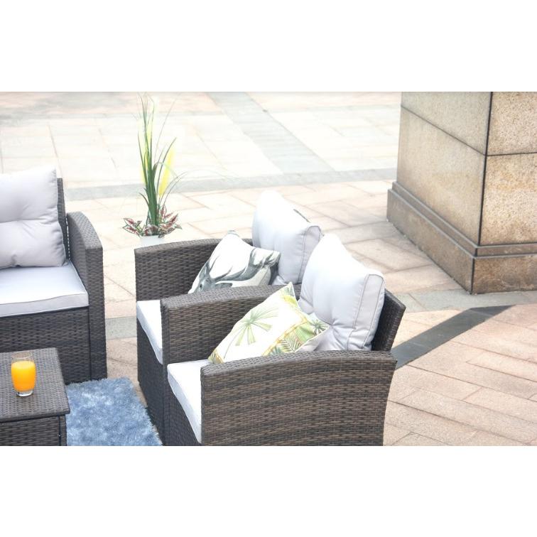 118.56" X 31.59" X 14.82" Brown 6-Piece Patio Conversation Set with Cushions and Storage Boxs - 372323. Picture 4