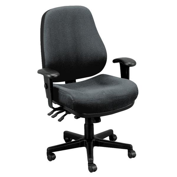 26.8" x 21" x 38.5" 580 Charcoal Tilt Tension Control Fabric Chair - 372330. The main picture.