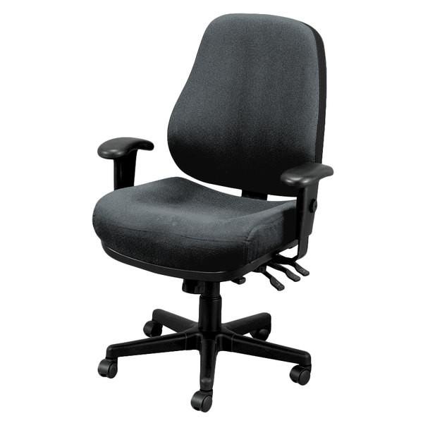 26.8" x 21" x 38.5" 580 Charcoal Tilt Tension Control Fabric Chair. Picture 3