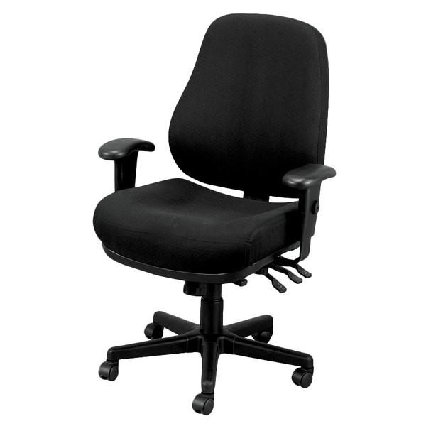 26.8" x 21" x 38.5" Black Tilt Tension Control Fabric Chair. Picture 3