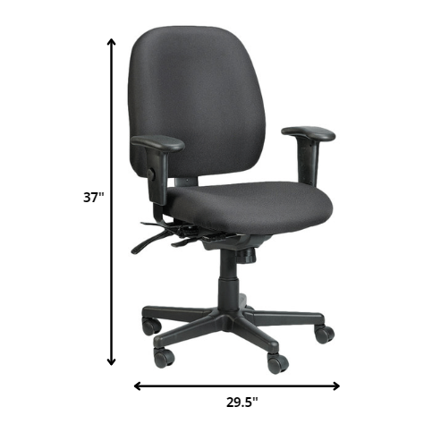 29.5" x 26" x 37" Black Tilt Tension Control Fabric Chair. Picture 2