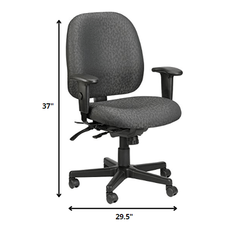 29.5" x 26" x 37" Charcoal Tilt Tension Control Fabric Chair. Picture 2