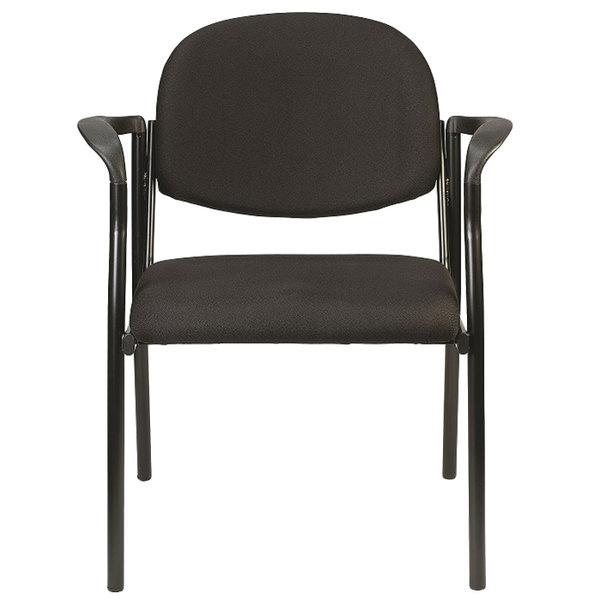 Set of 2 Deep Black Fabric, Guest Arm Chairs. Picture 1