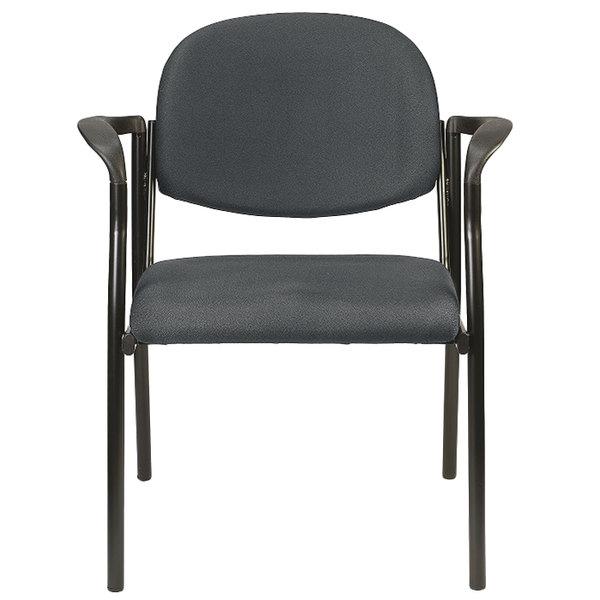 Set of 2 Deep Black Fabric Guest Arm Chairs - 372340. Picture 1