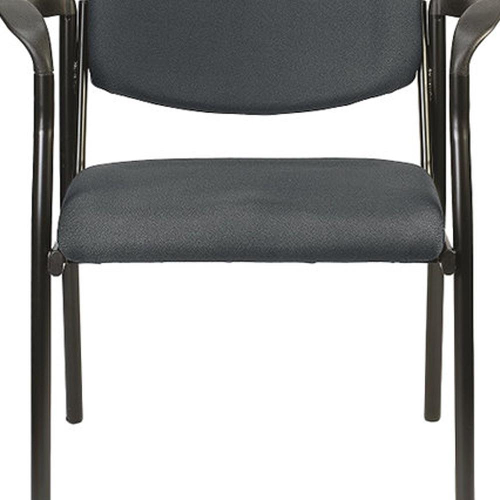 Set of 2 Deep Black Fabric Guest Arm Chairs. Picture 4
