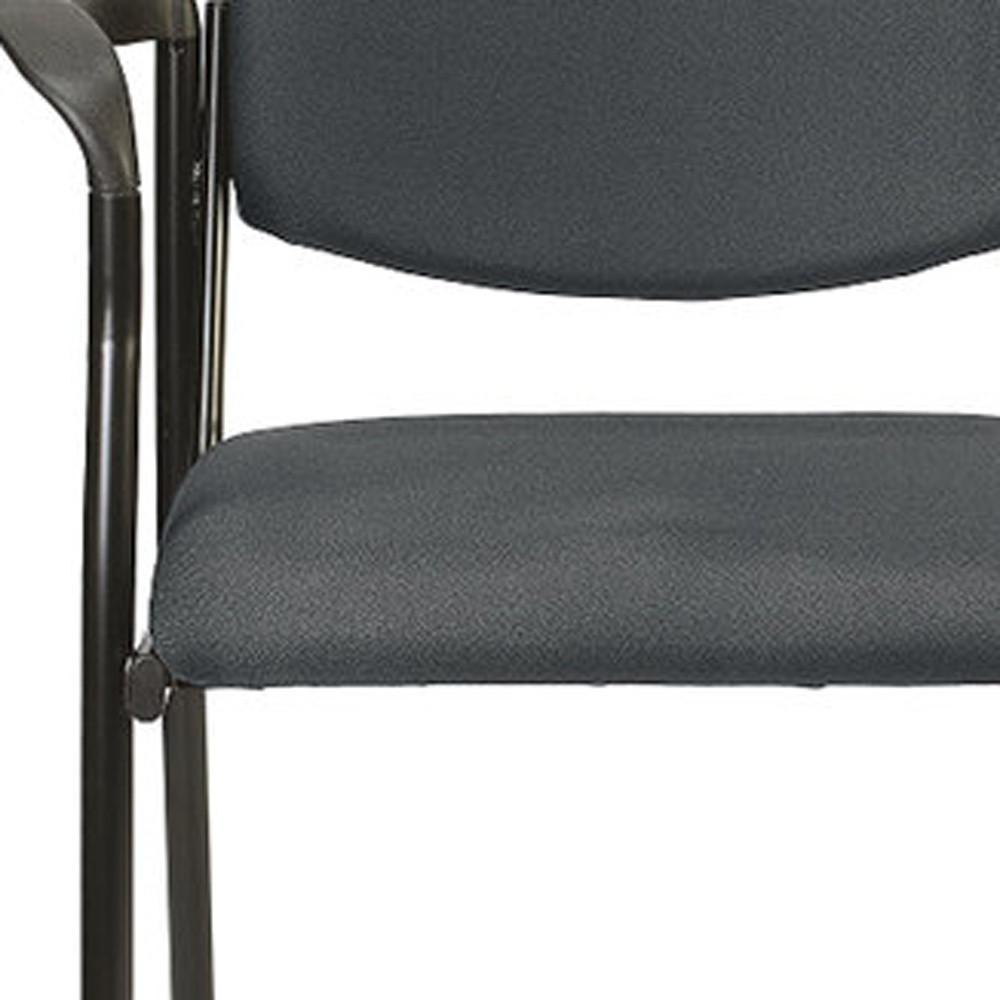 Set of 2 Deep Black Fabric Guest Arm Chairs. Picture 5