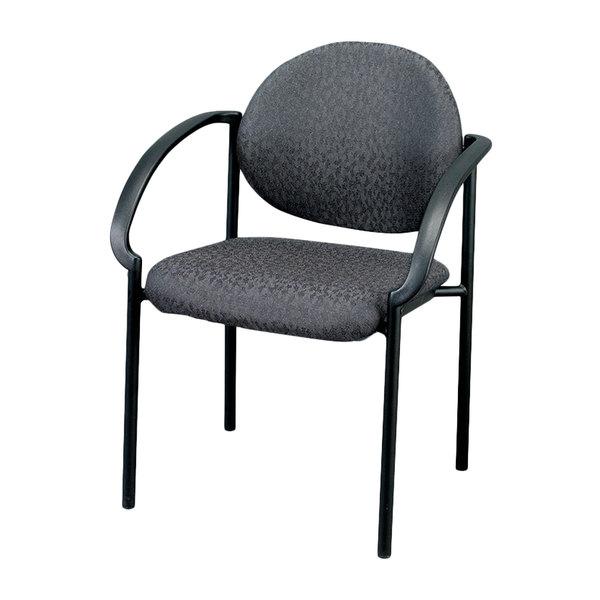 24" Set of 2 Deep Black Fabric Guest Arm Chairs - 372344. The main picture.