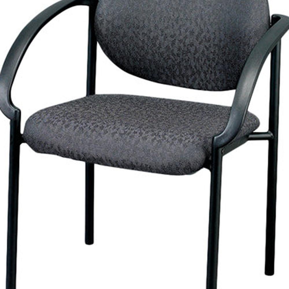 24" Set of 2 Deep Black Fabric Guest Arm Chairs. Picture 4