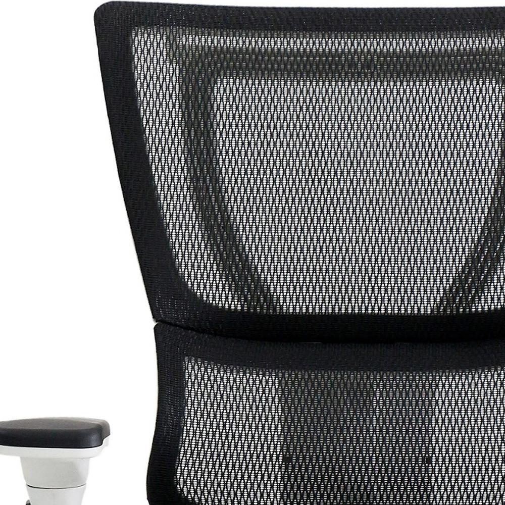 26" x 26" x 40.8" White Mesh Tilt Tension Control Chair. Picture 5