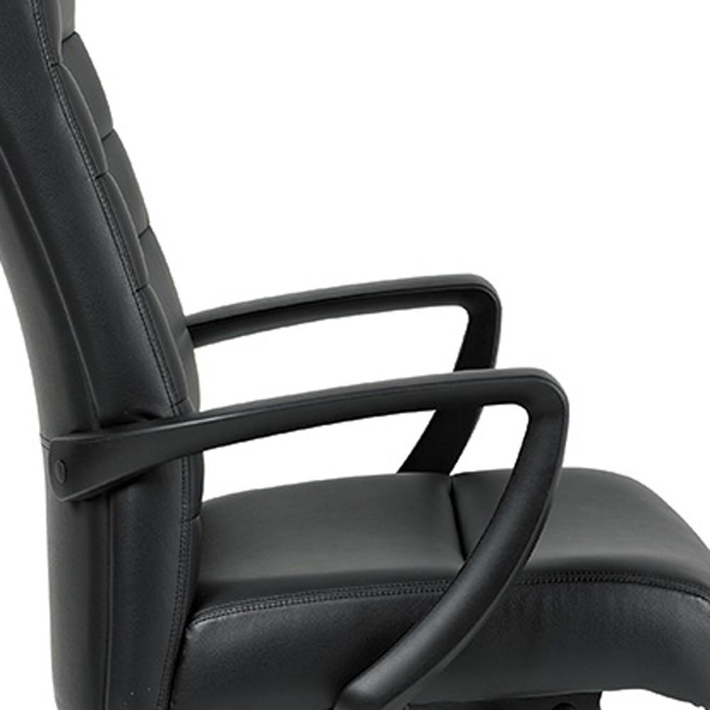 25.8" x 29" x 42" Black Leather Chair. Picture 5