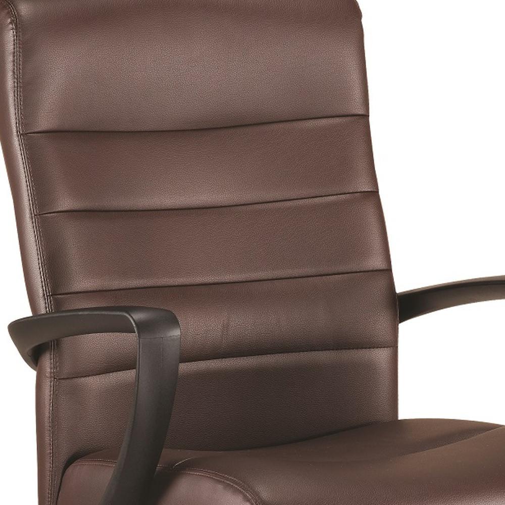 25.8" x 28.9" x 38.8" Brown Leather Chair. Picture 5