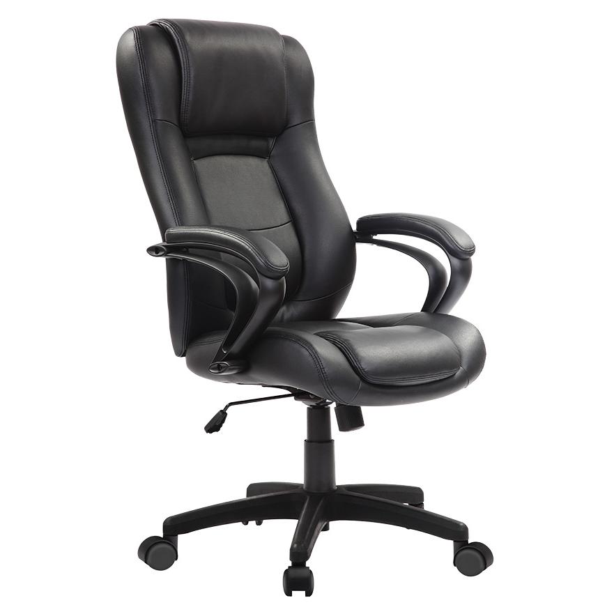 26.37" x 27.55" x 41.33" Black Leather Chair. Picture 1