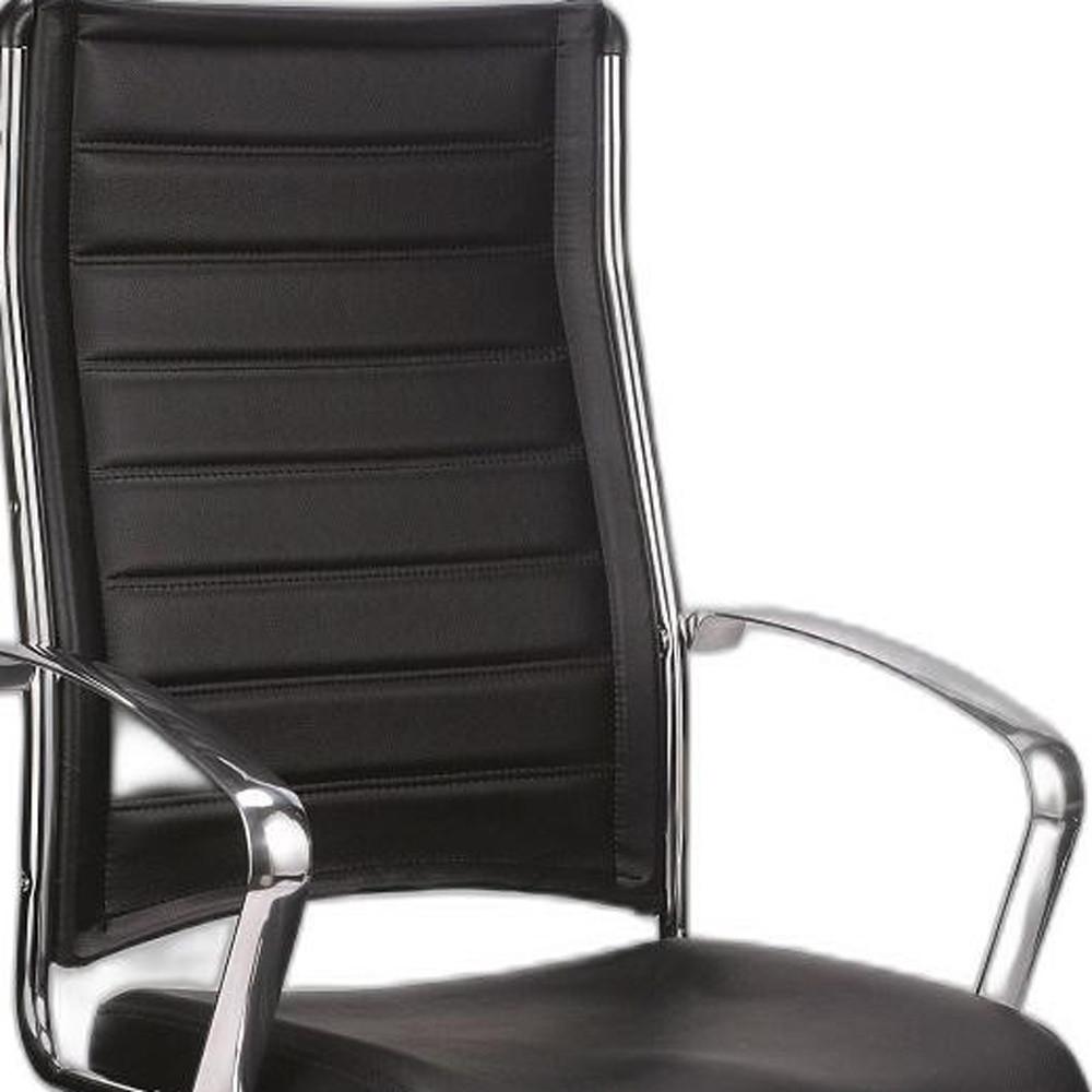 22" x 25.5" x 35.8" Black Leather Chair. Picture 5