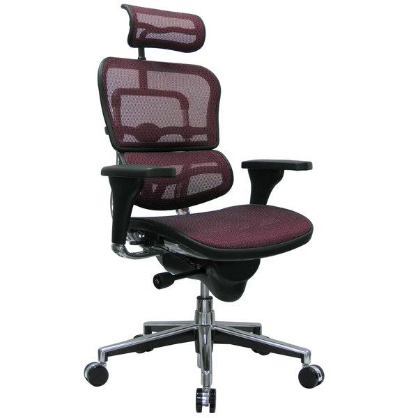 26.5" x 29" x 46"  Plum Red Mesh Chair - 372392. Picture 1