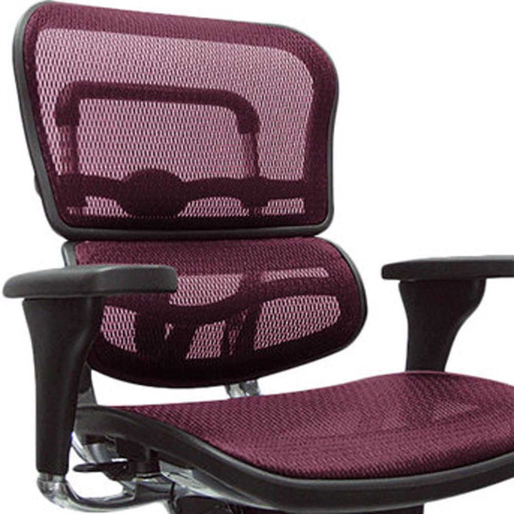 26.5" x 29" x 39.5"  Plum Red Mesh Chair. Picture 4