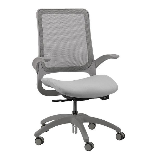 Grey Mesh Ventilated Rolling Office Desk Chair. Picture 1