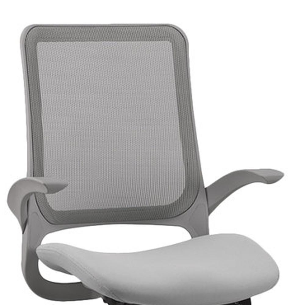 Grey Mesh Ventilated Rolling Office Desk Chair. Picture 4