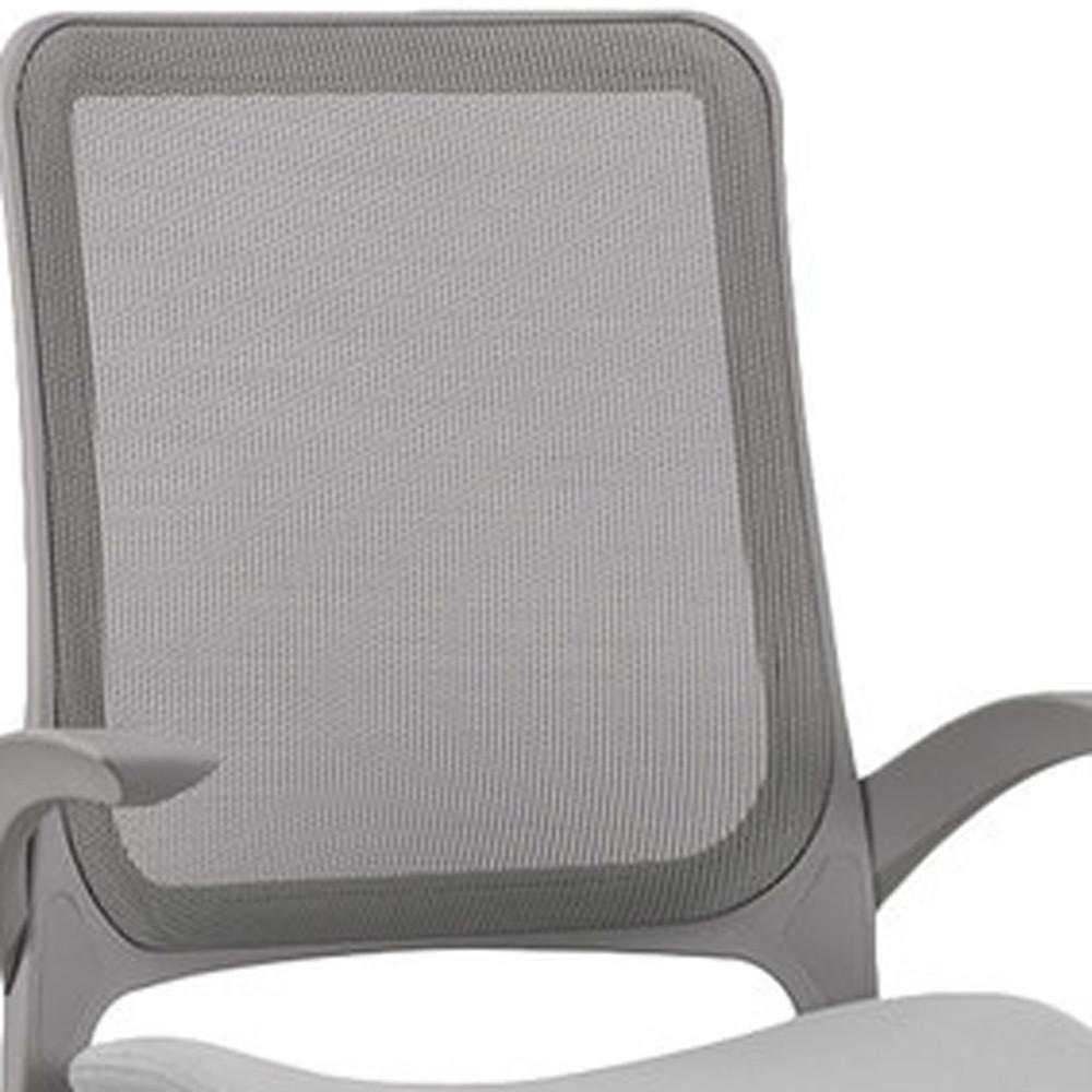 Grey Mesh Ventilated Rolling Office Desk Chair. Picture 5