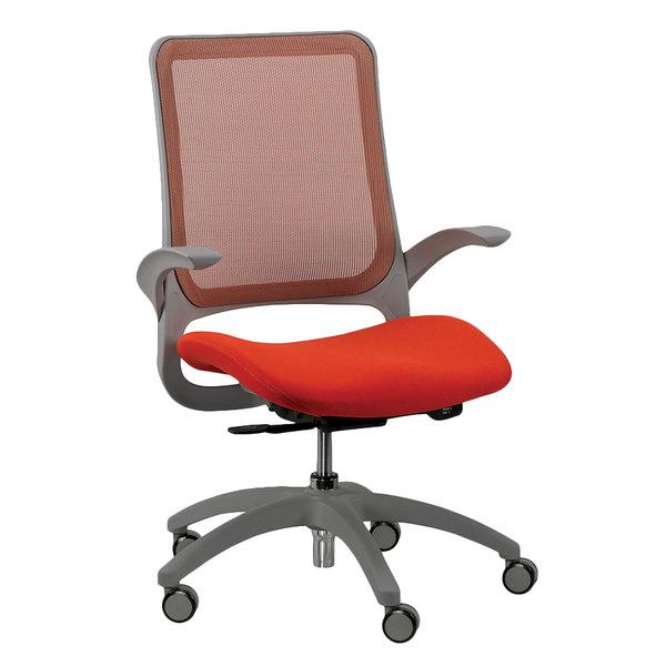 24.4" x 22.4" x 38" Orange Mesh / Fabric Office Chair - 372407. Picture 1