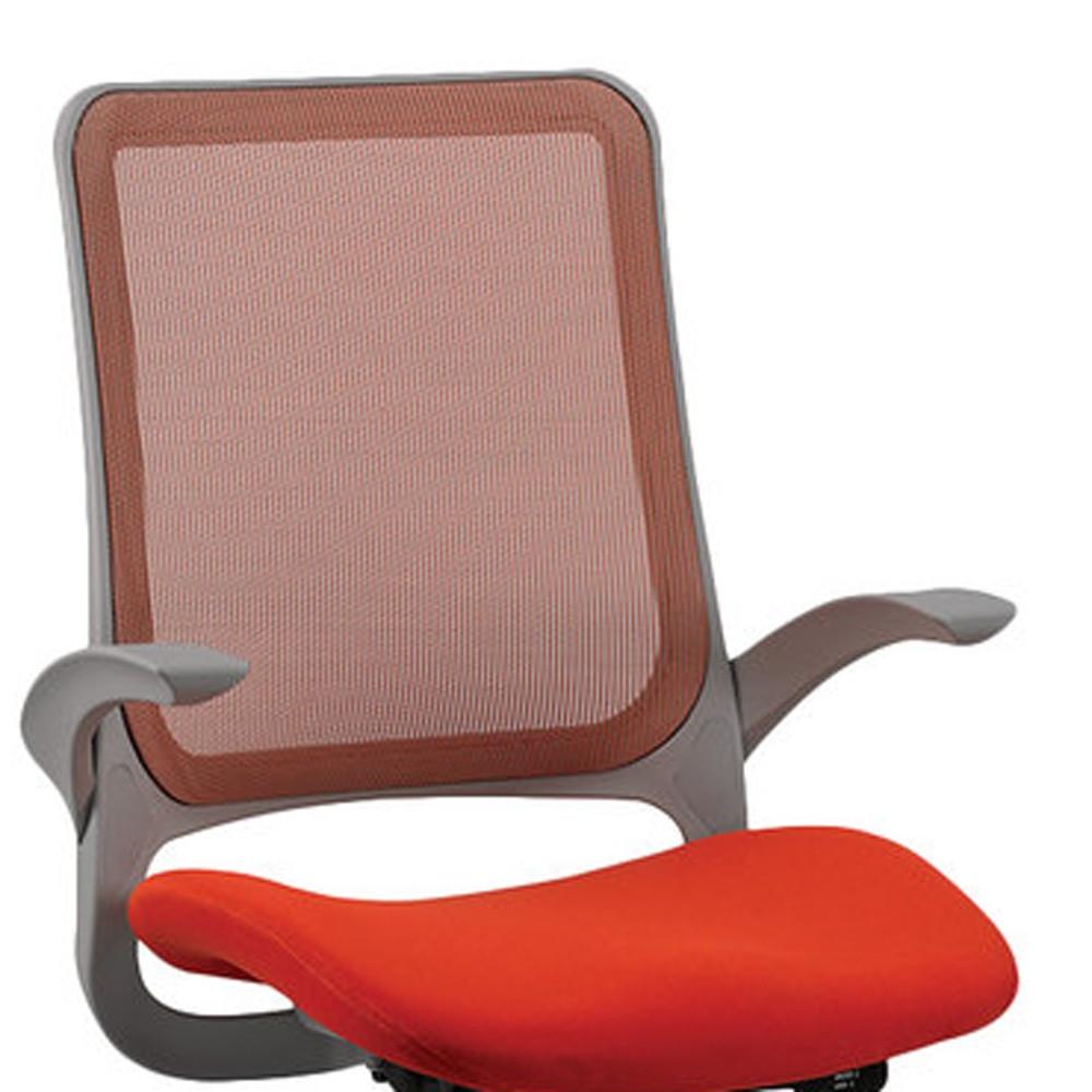 24.4" x 22.4" x 38" Orange Mesh / Fabric Office Chair. Picture 4