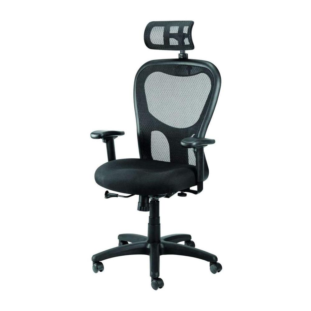 Black Mesh Fabric Rolling Office Desk  Chair. Picture 1