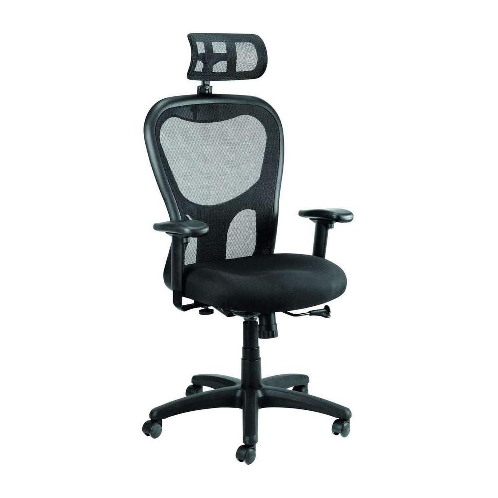 Black Mesh Fabric Rolling Office Desk  Chair. Picture 3