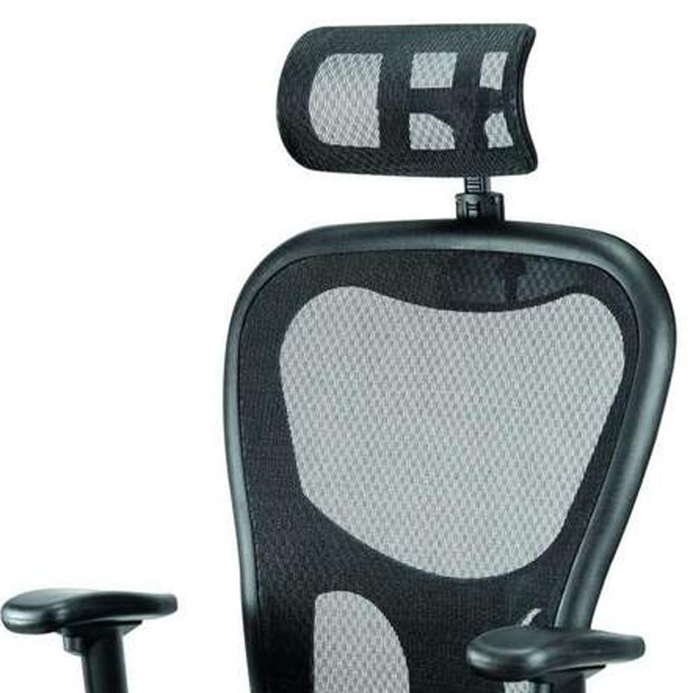 Black Mesh Fabric Rolling Office Desk  Chair. Picture 4