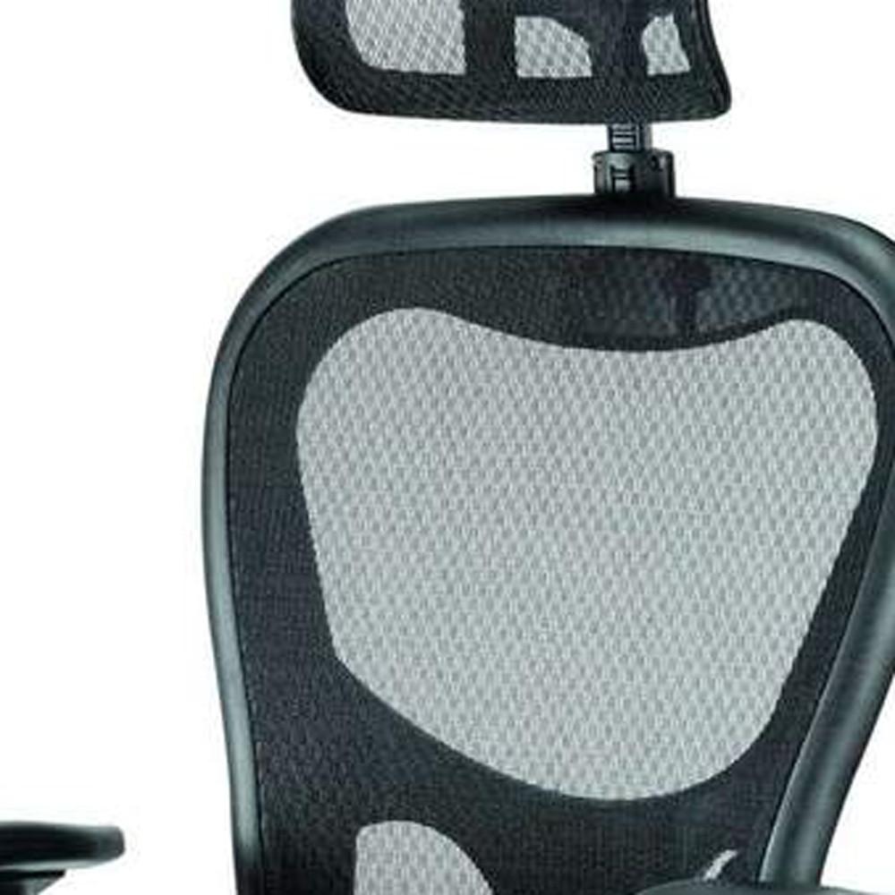 Black Mesh Fabric Rolling Office Desk  Chair. Picture 5