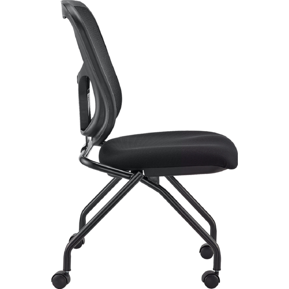 Set of 2 Ergonomic Black Mesh Rolling Guest Chairs. Picture 4