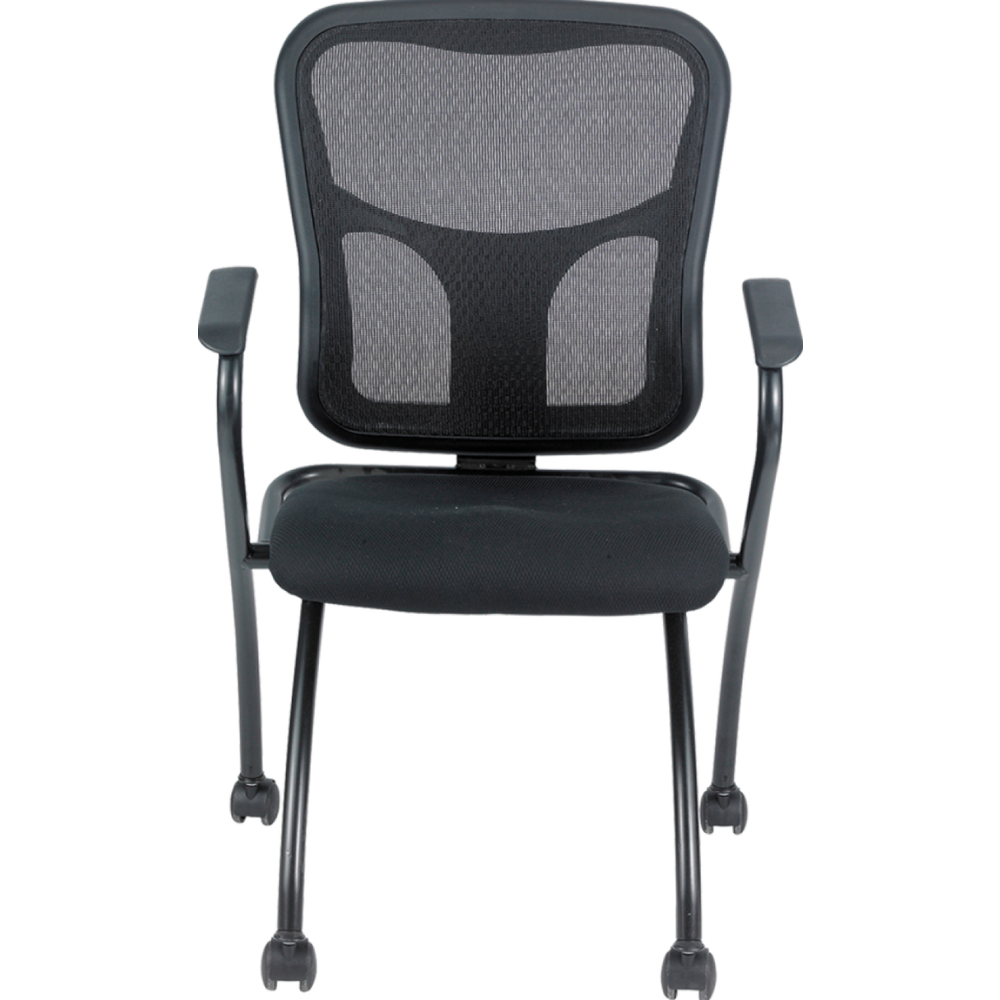 Set of 2 Ergonomic Black Mesh Rolling Arm Chairs. Picture 2