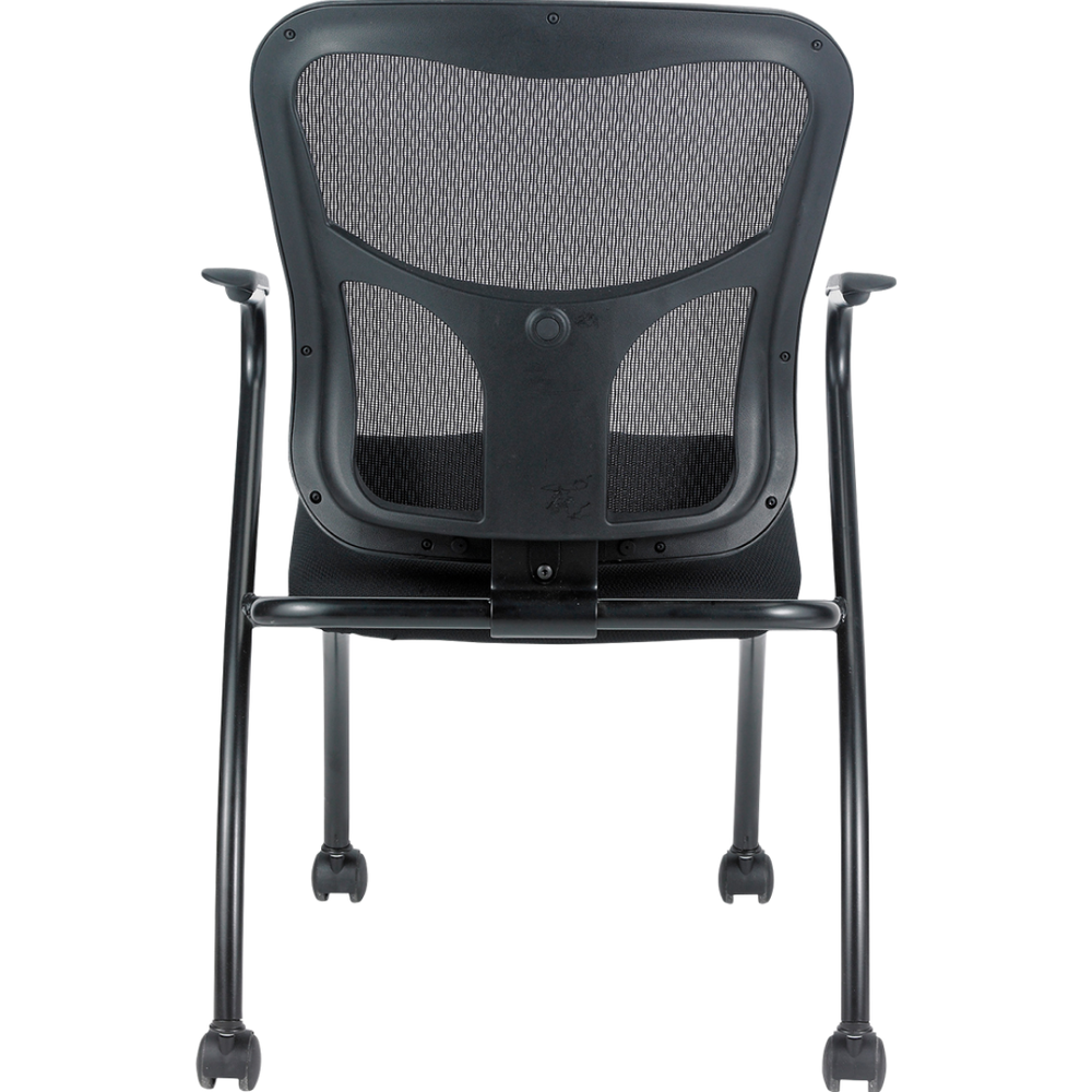 Set of 2 Ergonomic Black Mesh Rolling Arm Chairs. Picture 3