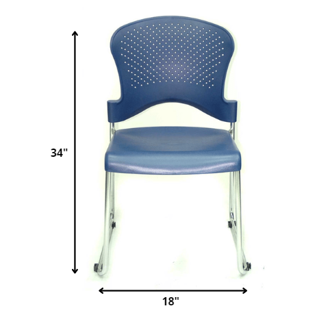 Set of 4 Navy Professional Grade Plastic Chairs. Picture 2