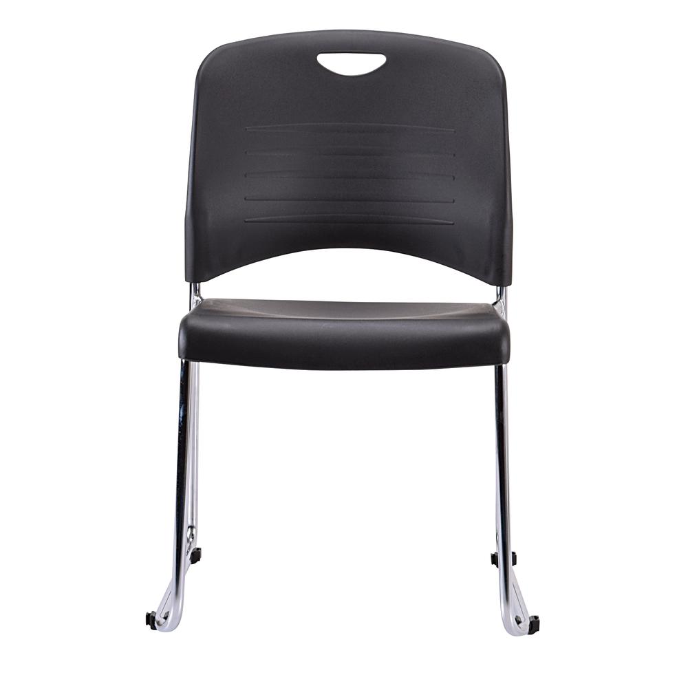 Professional Grade Set of 4 Black Plastic Guest Chairs - 372439. Picture 1