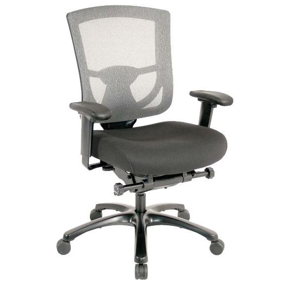 27.2" x 25.6" x 39.8" Grey Mesh / Fabric Chair. Picture 1
