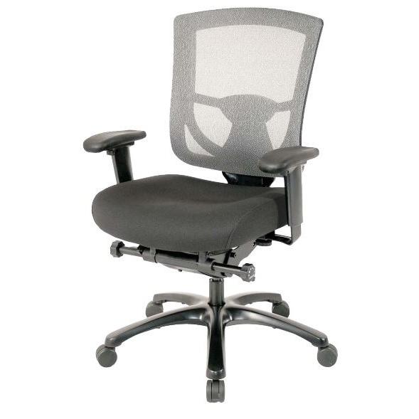 27.2" x 25.6" x 39.8" Grey Mesh / Fabric Chair. Picture 3