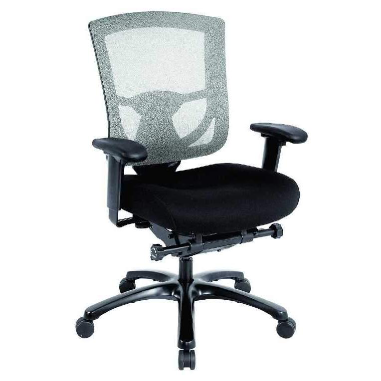 27.2" x 25.6" x 39.8" Black Mesh / Fabric Chair. Picture 1
