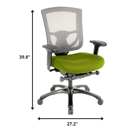 27.2" x 25.6" x 39.8" Green Mesh/Fabric Chair. Picture 2