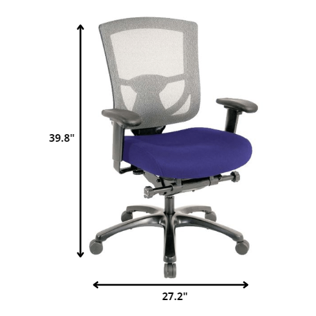27.2" x 25.6" x 39.8" Cobalt Mesh/Fabric Chair. Picture 2